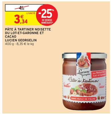 PÂTE À TARTINER NOISETTE DU LOT-ET-GARONNE ET CACAO