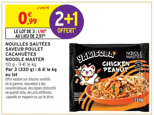 Nouilles Sautées Saveur Poulet Cacahuètes Noodle Master
