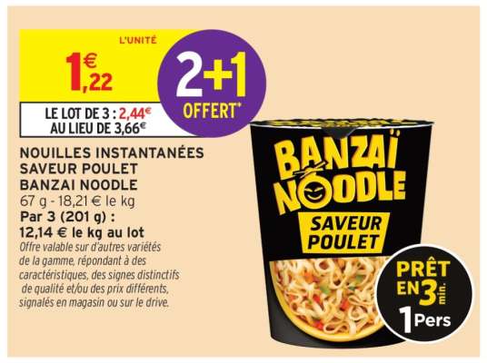 BANZAI NOODLE SAVEUR POULET
