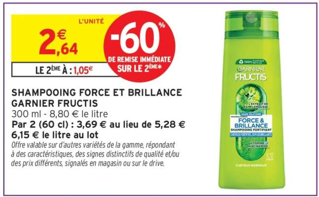 SHAMPOOING FORCE ET BRILLANCE GARNIER FRUCTIS