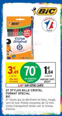 27 STYLOS BILLE CRISTAL FORMAT SPECIAL