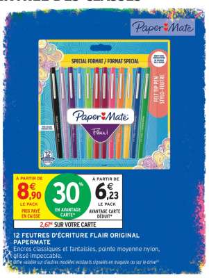 12 FEUTRES D'ÉCRITURE FLAIR ORIGINAL PAPERMATE