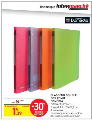 CLASSEUR SOUPLE DOS 20MM DOMÉDIA