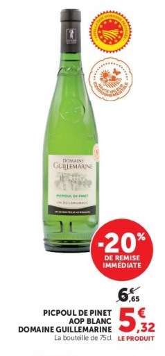 PICPOUL DE PINET AOP BLANC DOMAINE GUILLEMARINE