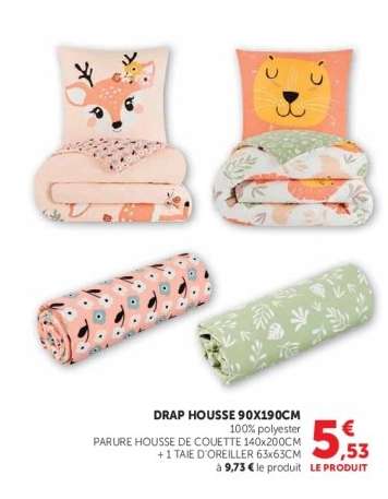 DRAP HOUSSE 90x190CM