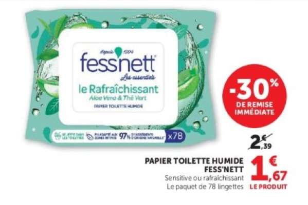 PAPIER TOILETTE HUMIDE “FESS’NETT”
