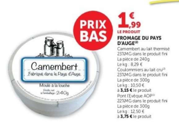 FROMAGE DU PAYS D'AUGE