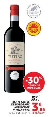 BLAYE COTES DE BORDEAUX AOP ROUGE TUTIAC 2024