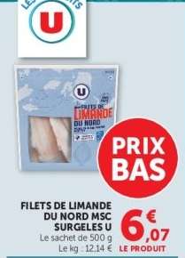 FILETS DE LIMANDE DU NORD MSC SURGELES U