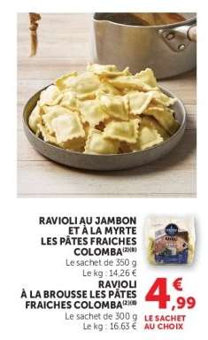 Ravioli au jambon et à la myrte / Ravioli à la brousse