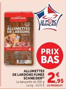 ALLUMETTES DE LARDONS FUMES SCHNEIDER