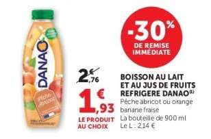 BOISSON AU LAIT ET AU JUS DE FRUITS REFRIGERE DANAO