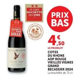 COTES DU RHONE AOP ROUGE VIEILLES VIGNES GRAND BECASSIER 2024