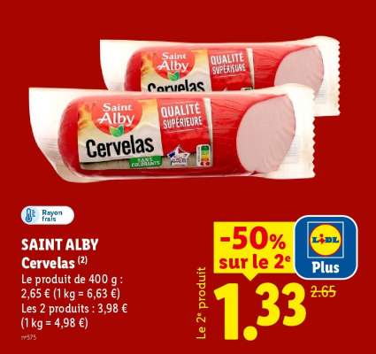 SAINT ALBY Cervelas
