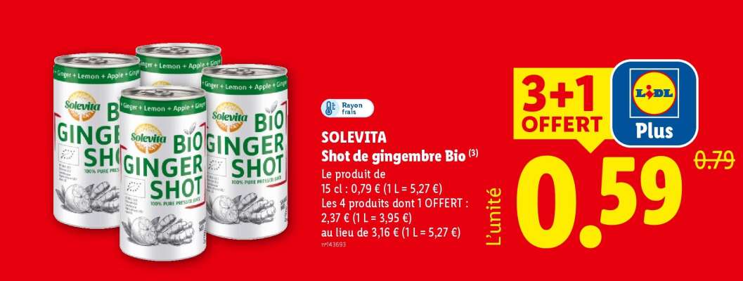 SOLEVITA Shot de gingembre Bio