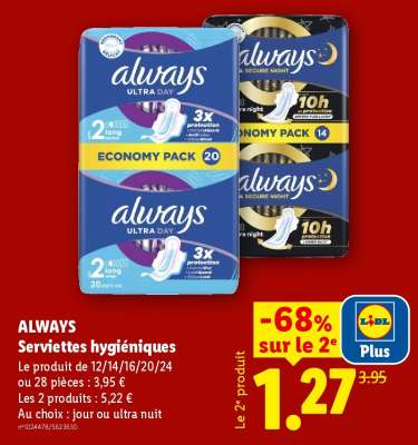 ALWAYS Serviettes hygiéniques