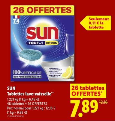 SUN Tablettes lave-vaisselle
