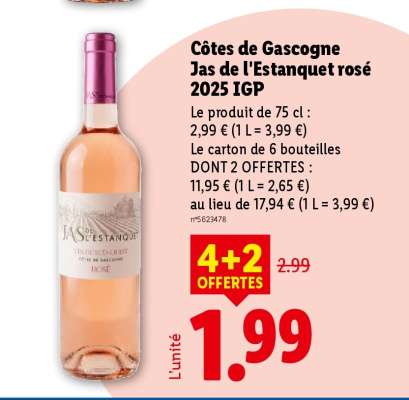 Côtes de Gascogne Jas de l'Estanquet rosé 2025 IGP