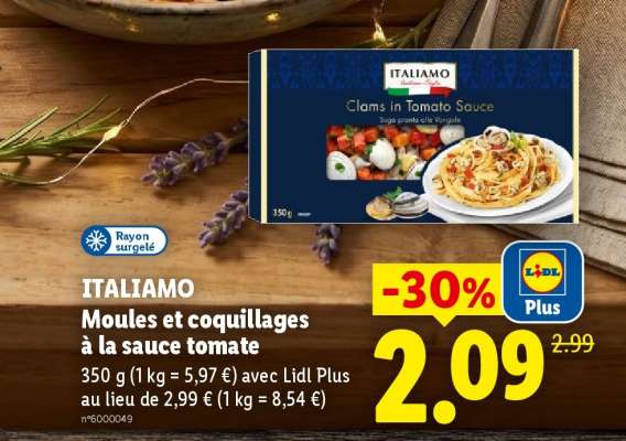 ITALIAMO Moules et coquillages à la sauce tomate