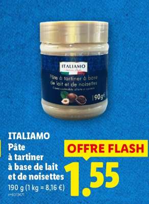 ITALIAMO Pâte à tartiner à base de lait et de noisettes