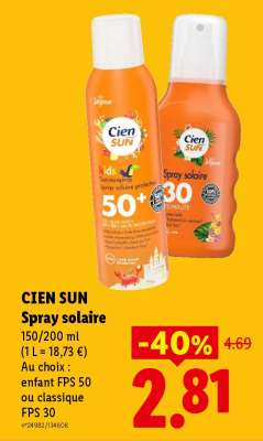 CIEN SUN Spray solaire