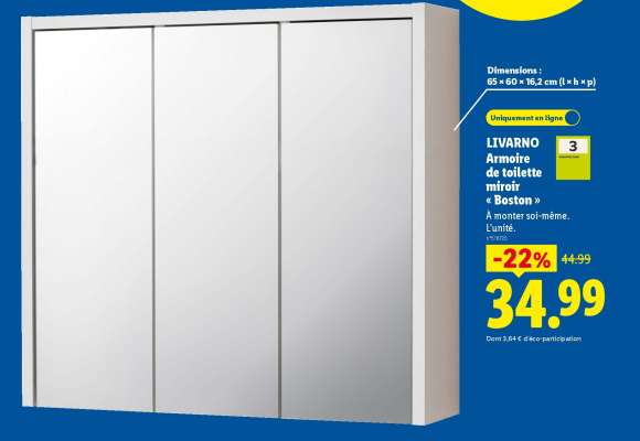 LIVARNO Armoire de toilette miroir « Boston »