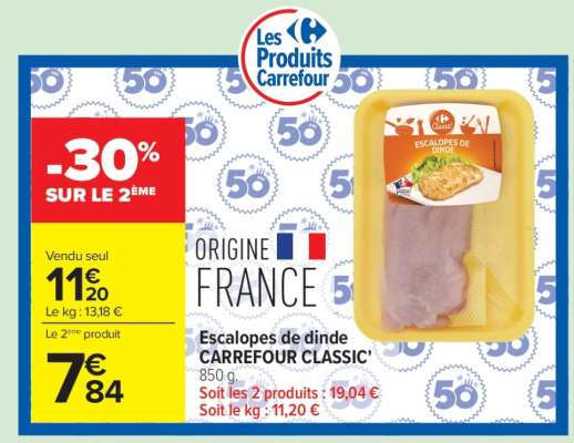 Escalopes de dinde CARREFOUR CLASSIC'