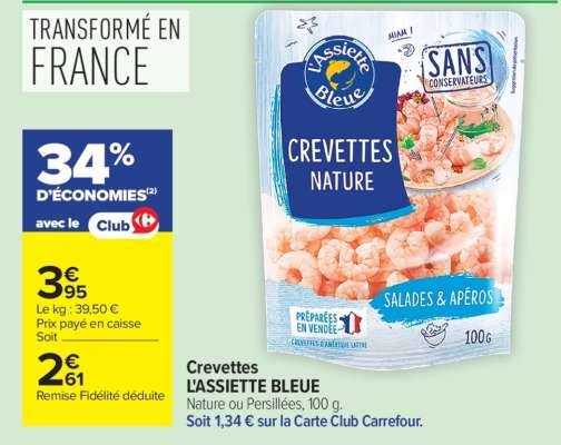 Crevettes L'ASSIETTE BLEUE