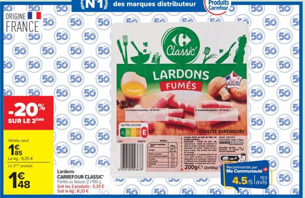 Lardons Carrefour Classic