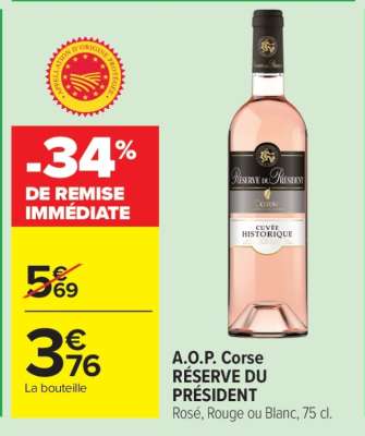 A.O.P. Corse RÉSERVE DU PRÉSIDENT