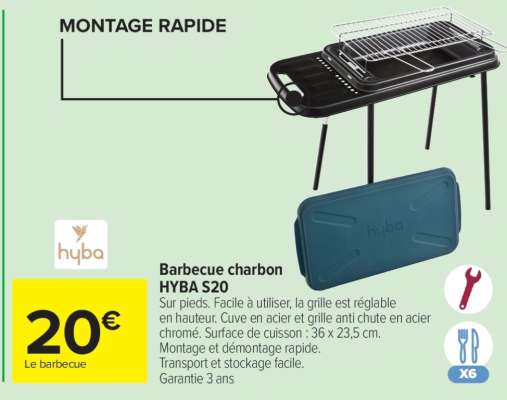 Barbecue charbon HYBA S20