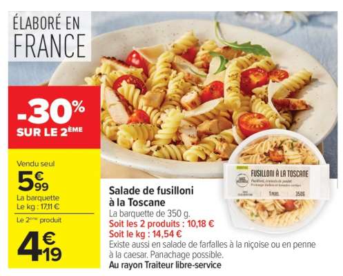 Salade de fusilloni à la Toscane