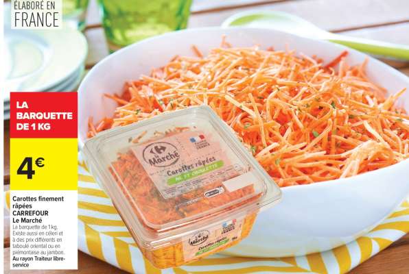 Carottes finement râpées CARREFOUR Le Marché
