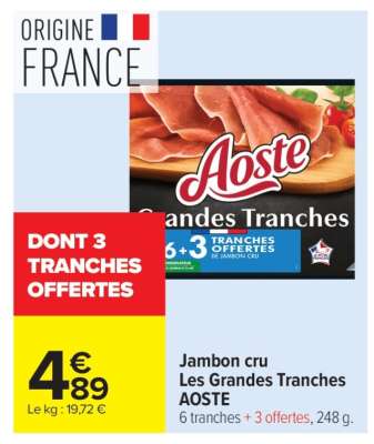 Jambon Cru Les Grandes Tranches Aoste
