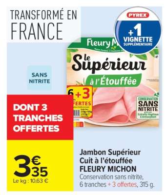 Jambon Supérieur Cuit à l'étouffée FLEURY MICHON