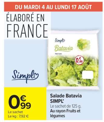 Salade batavia SIMPL'