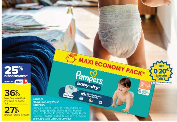 Couches «Maxi Economy Pack» PAMPERS