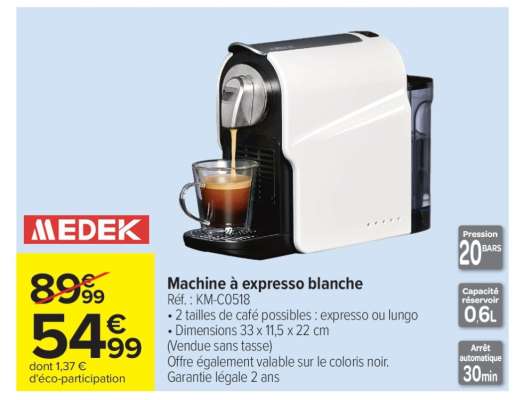 Machine à expresso blanche