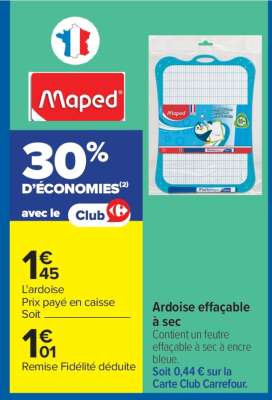 Ardoise effaçable à sec