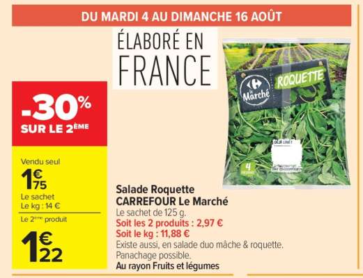 Salade Roquette CARREFOUR Le Marché