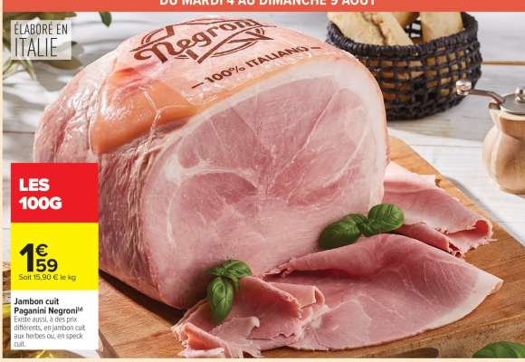 Jambon cuit Paganini Negroni®