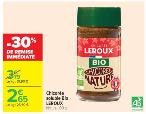 Chicorée soluble Bio LEROUX