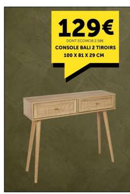 CONSOLE BALI 2 TIROIRS