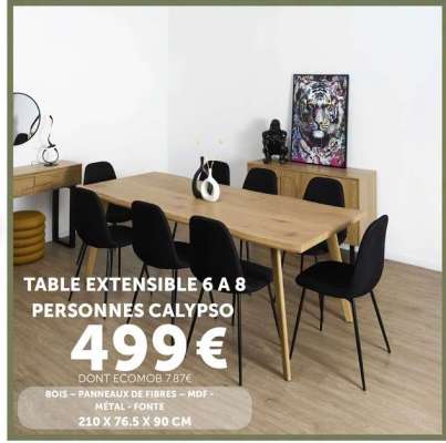 TABLE EXTENSIBLE 6 A 8 PERSONNES CALYPSO