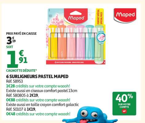 6 SURLIGNEURS PASTEL MAPED