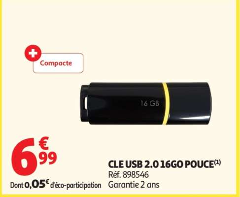 CLE USB 2.0 16GO POUCE