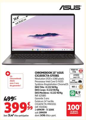 CHROMEBOOK 15" ASUS CX1505CTA-S70381