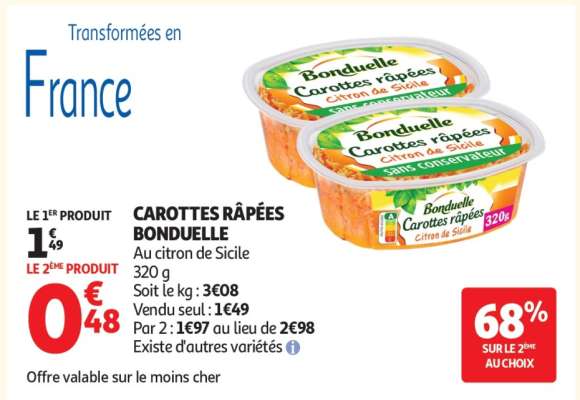 CAROTTES RÂPÉES 'BONDUELLE'