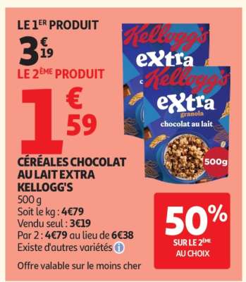 CÉRÉALES CHOCOLAT AU LAIT EXTRA KELLOGG'S