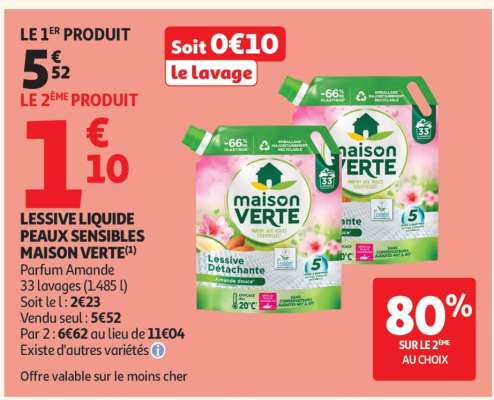 LESSIVE LIQUIDE PEAUX SENSIBLES MAISON VERTE